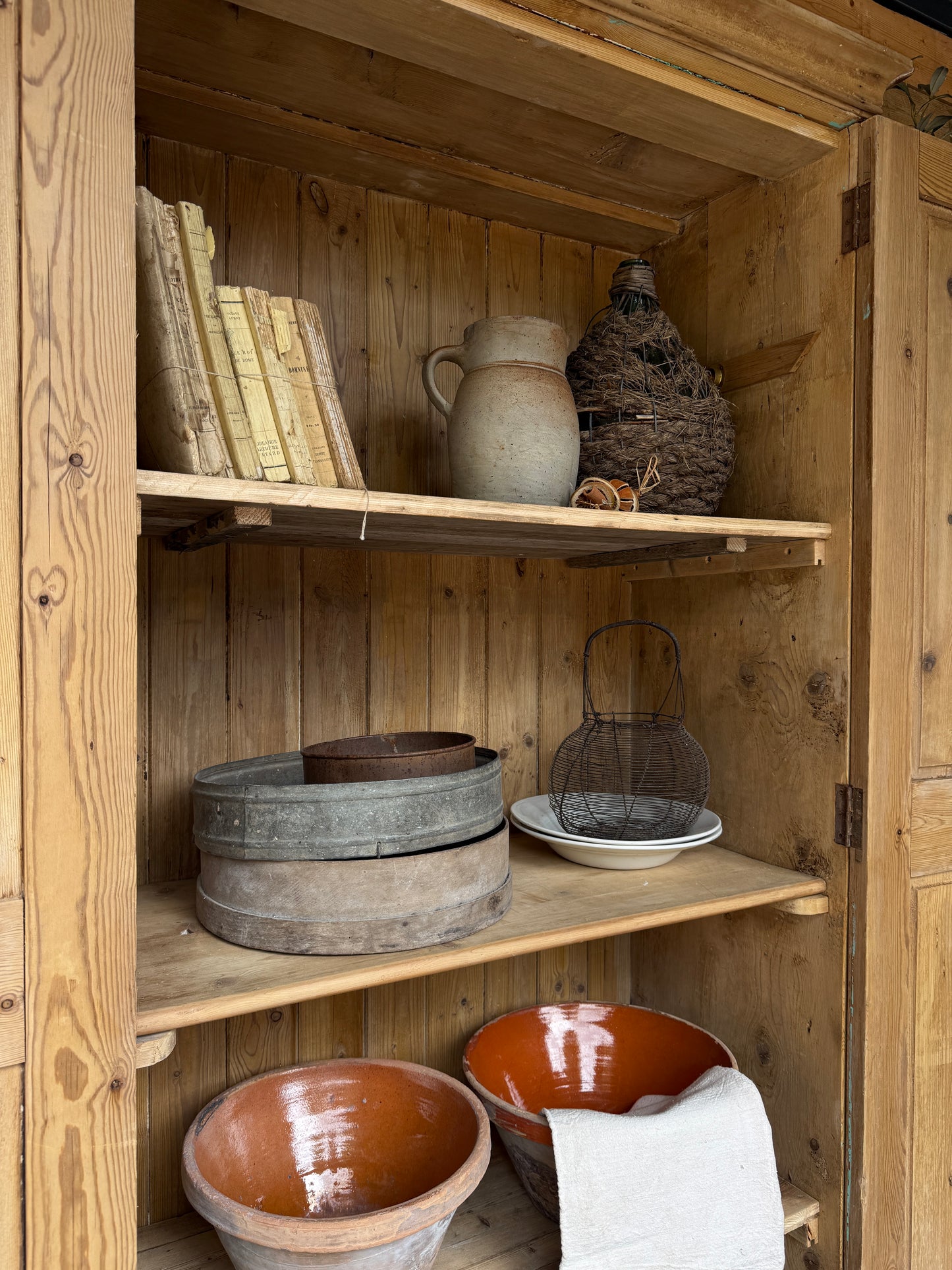 Antique pine housekeepers cupboard / pantry