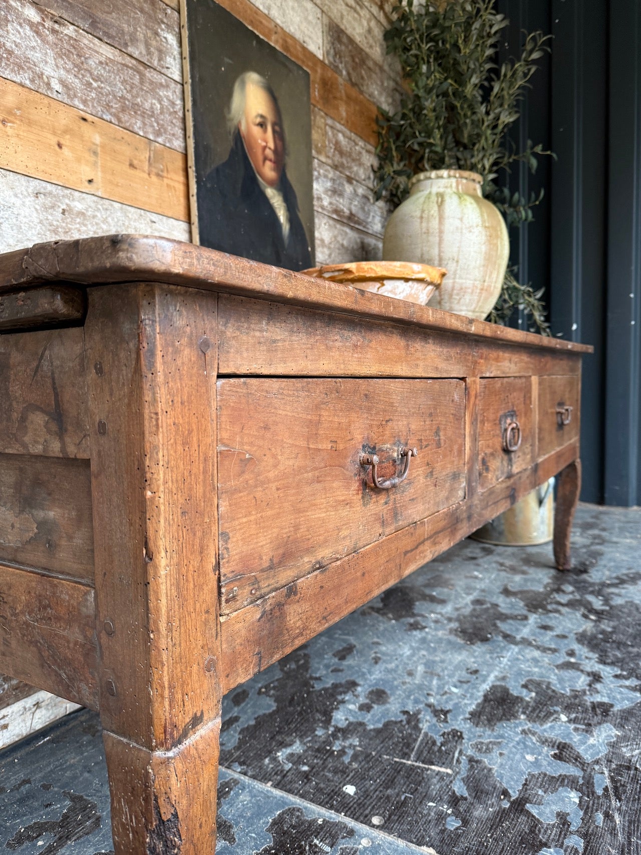 19th Century French walnut prep table