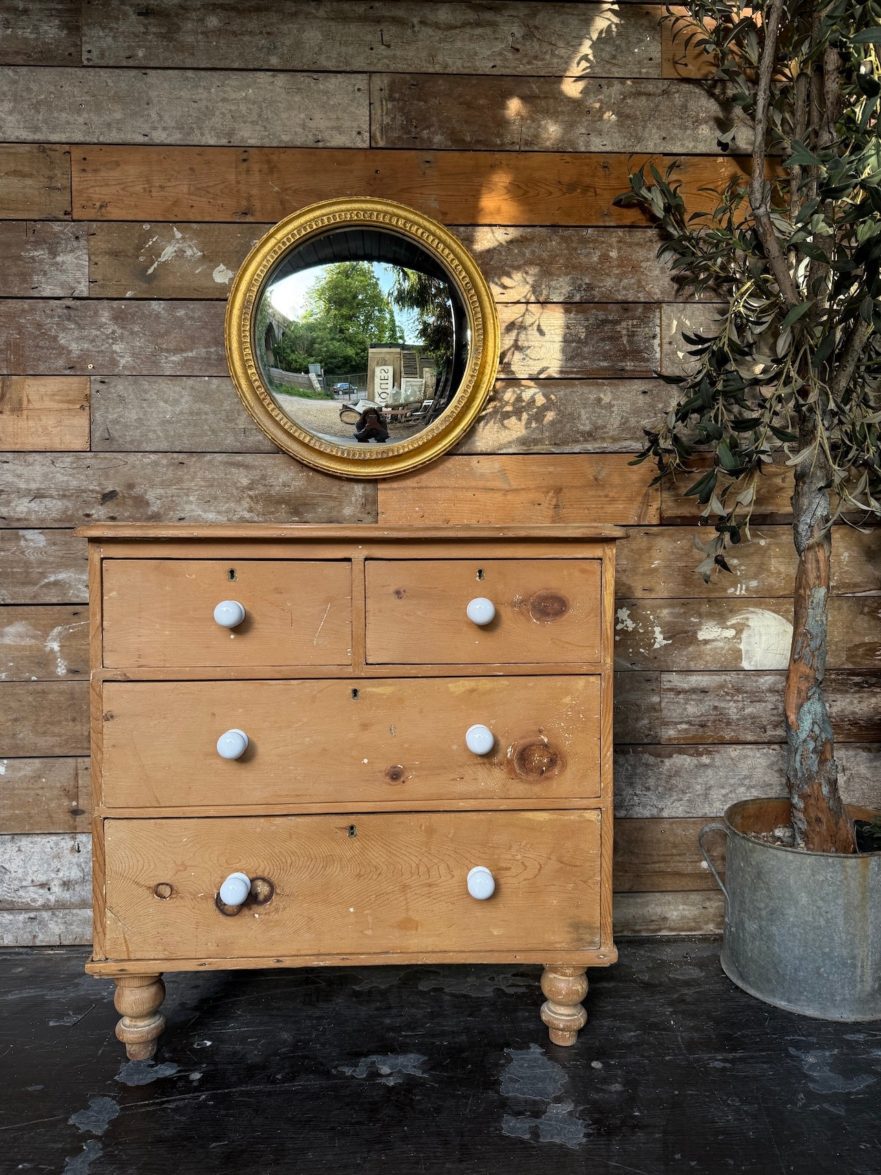 Old pine chest of drawers
