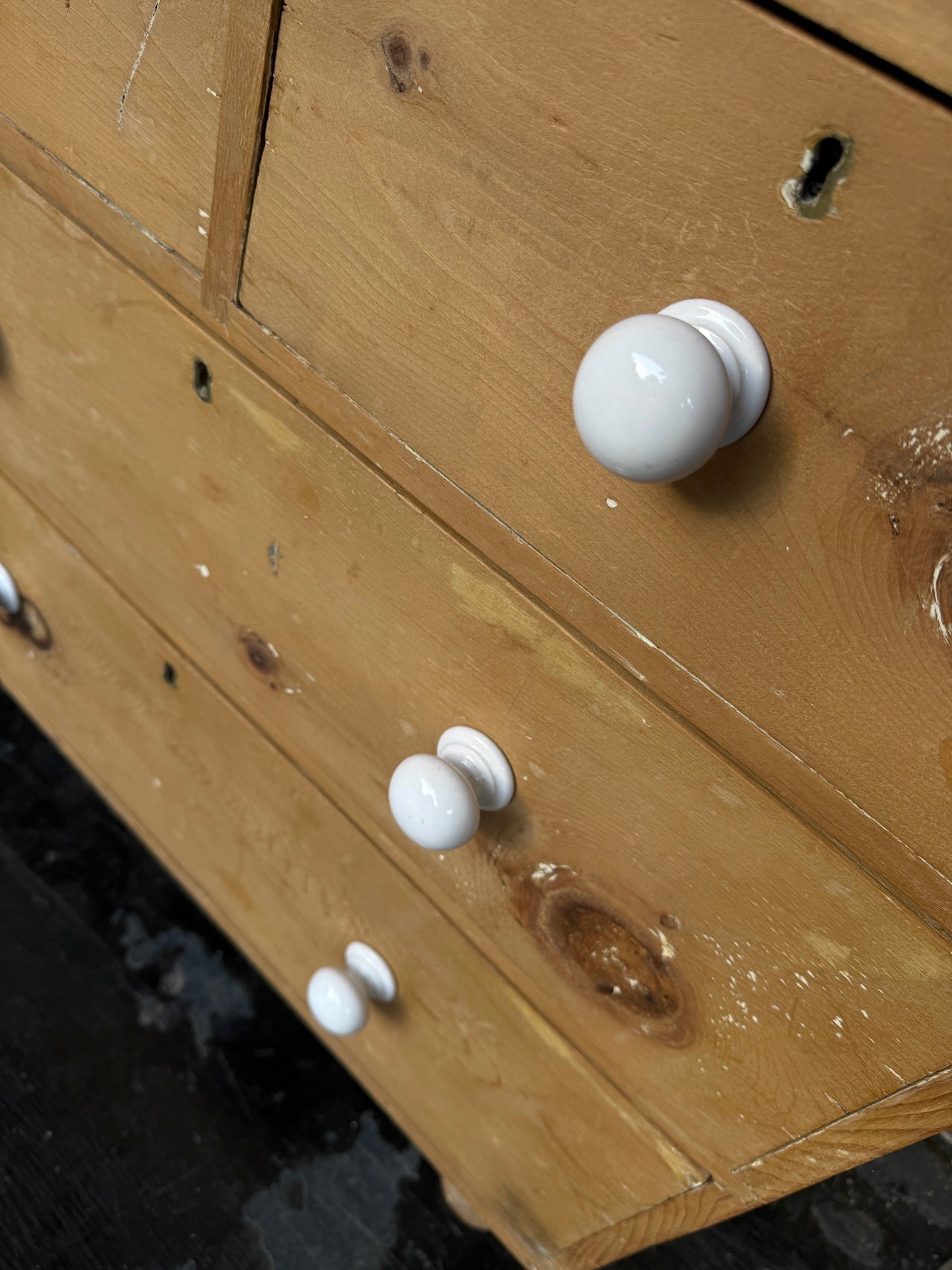 Old pine chest of drawers