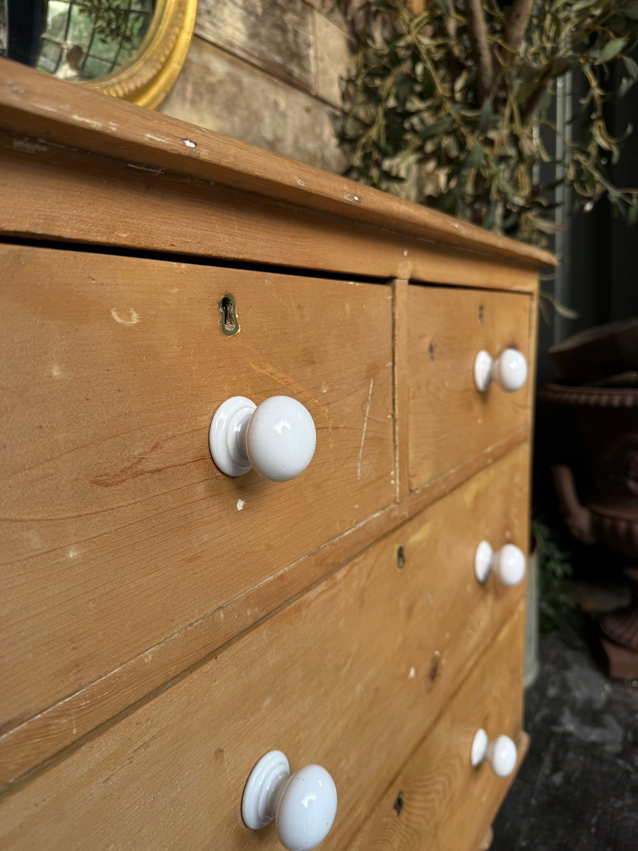 Old pine chest of drawers