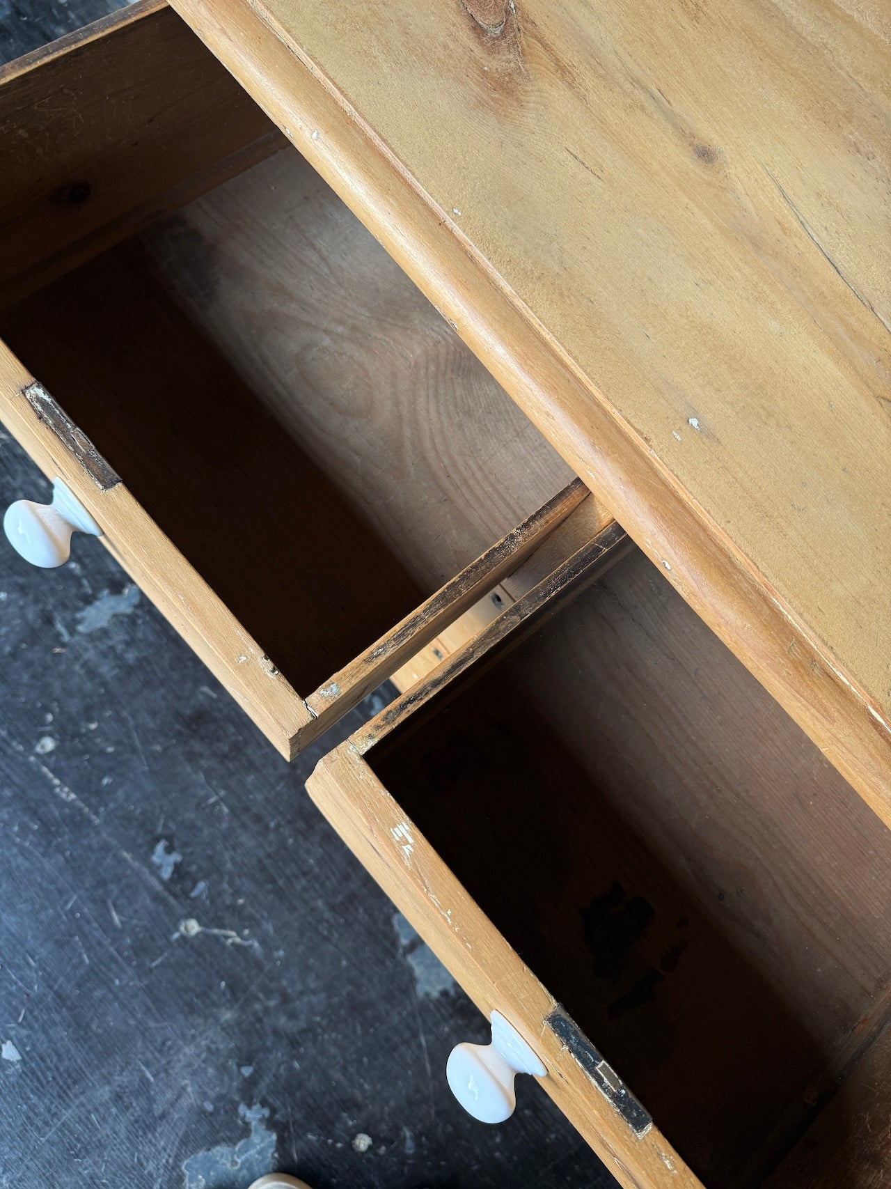 Old pine chest of drawers