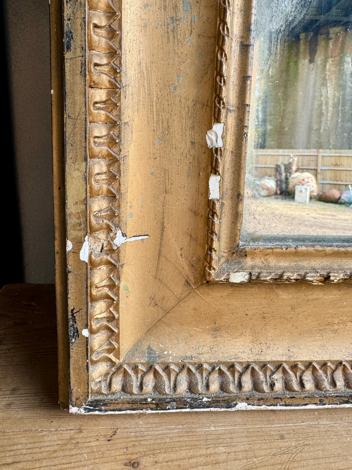Beautifully foxed French mirror