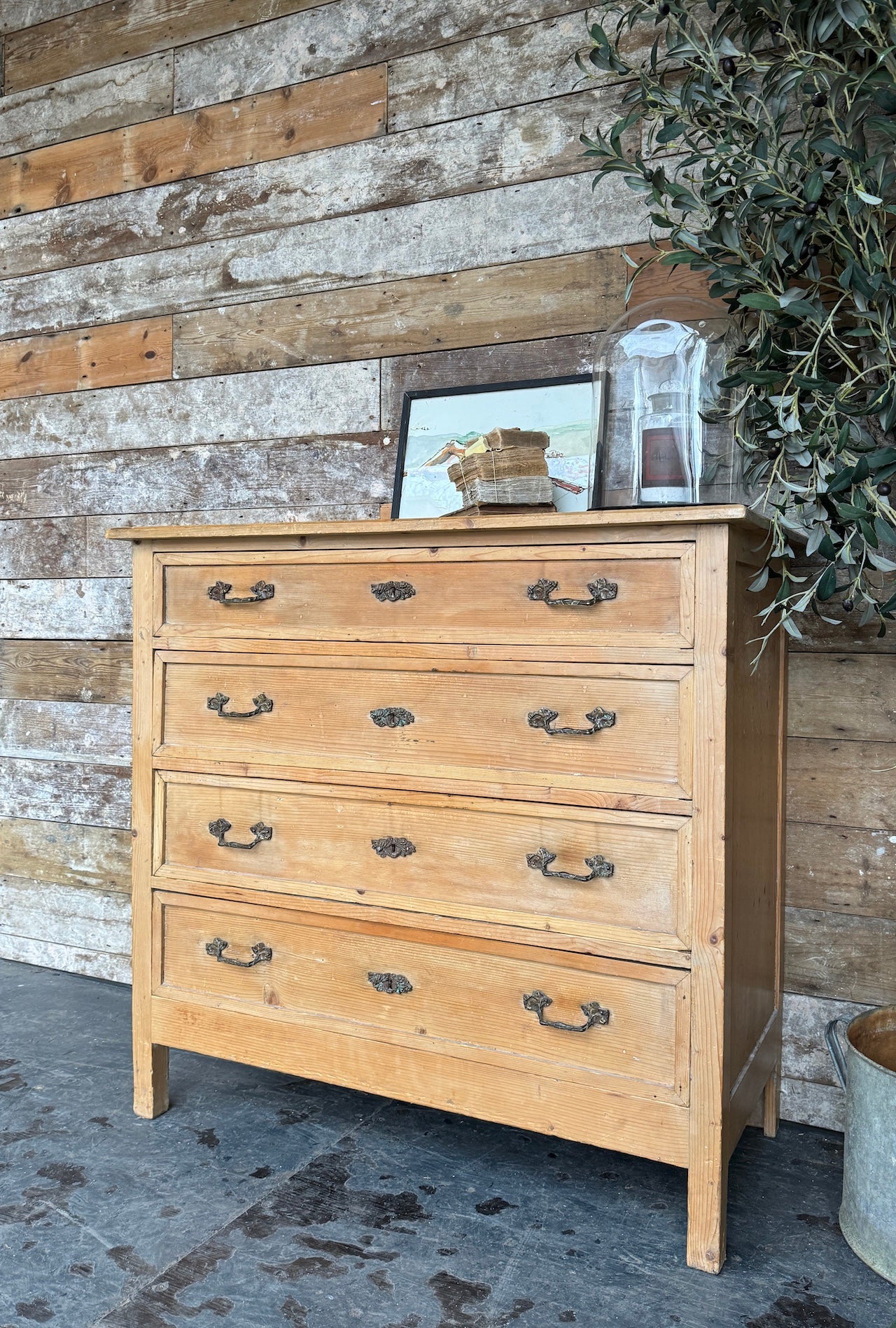 Rustic pine chest of drawers