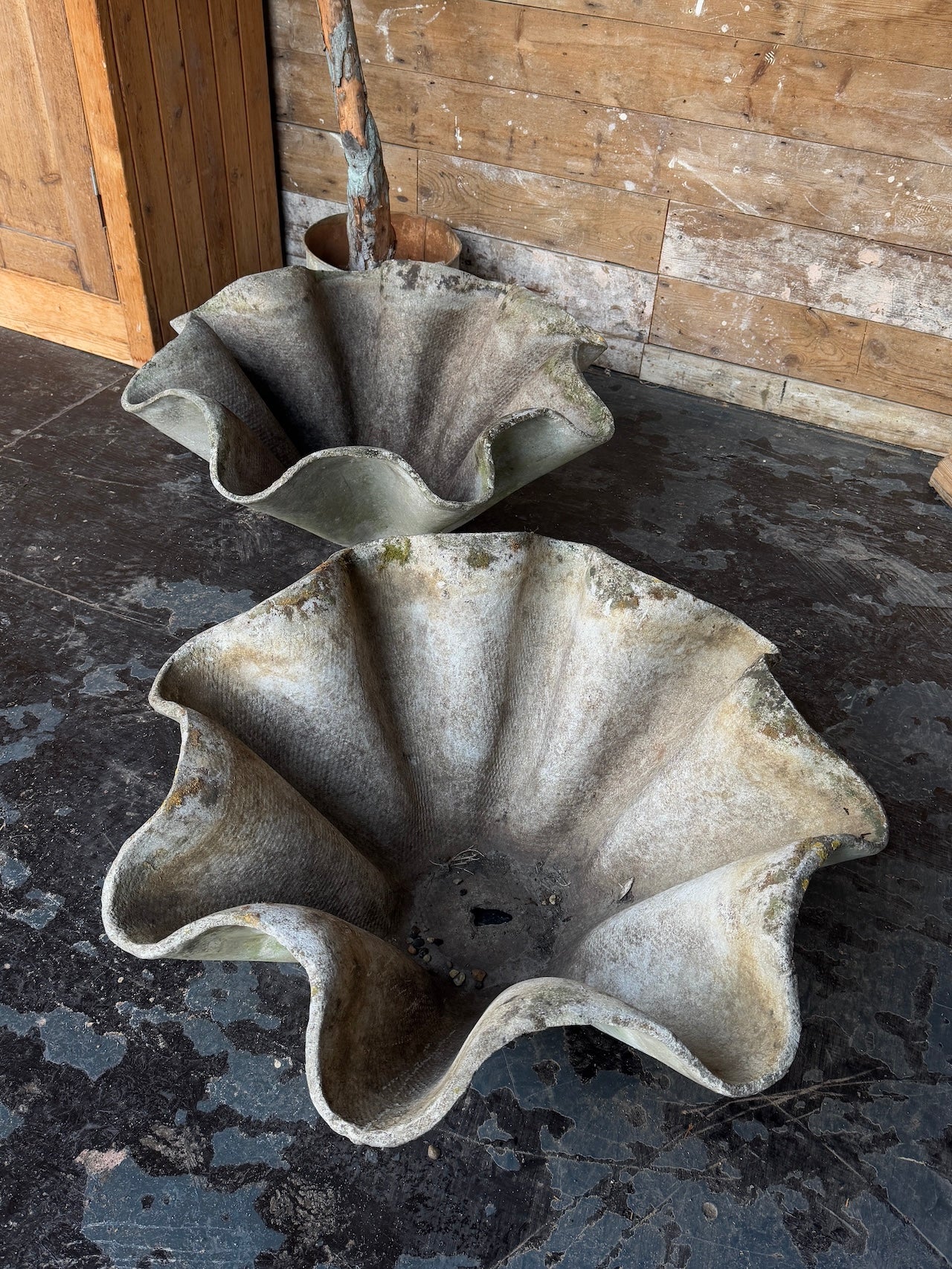 Stunning pair of Willy Guhl Handkerchief Planters