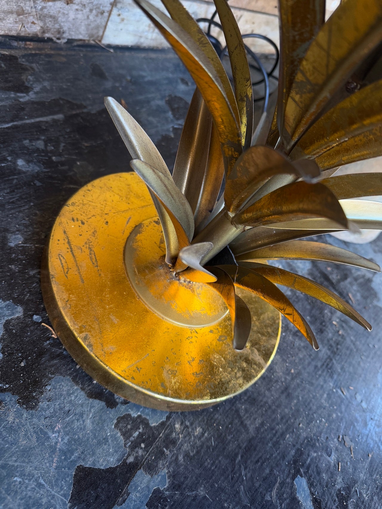 Stunning Hollywood Regency Gilt Palm Tree floor lamp