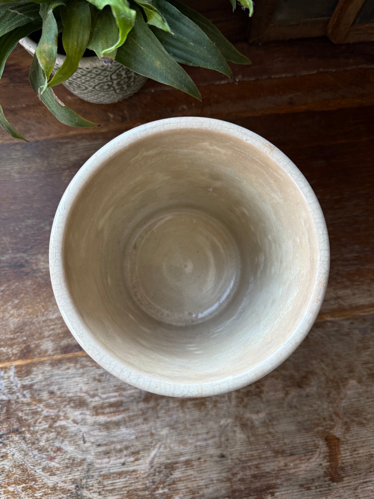 Beautiful antique French stoneware confit / utensil pot