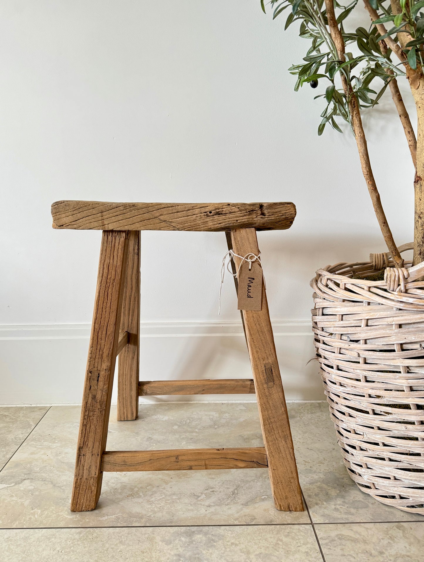 Rustic elm stools
