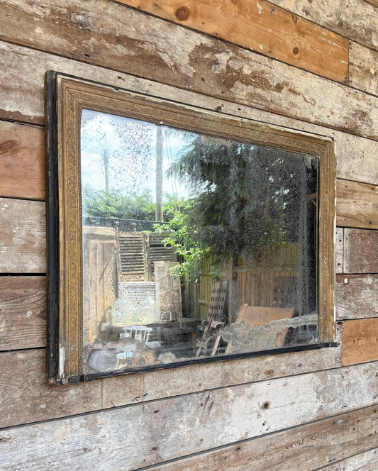 Foxed French Overmantle Mirror