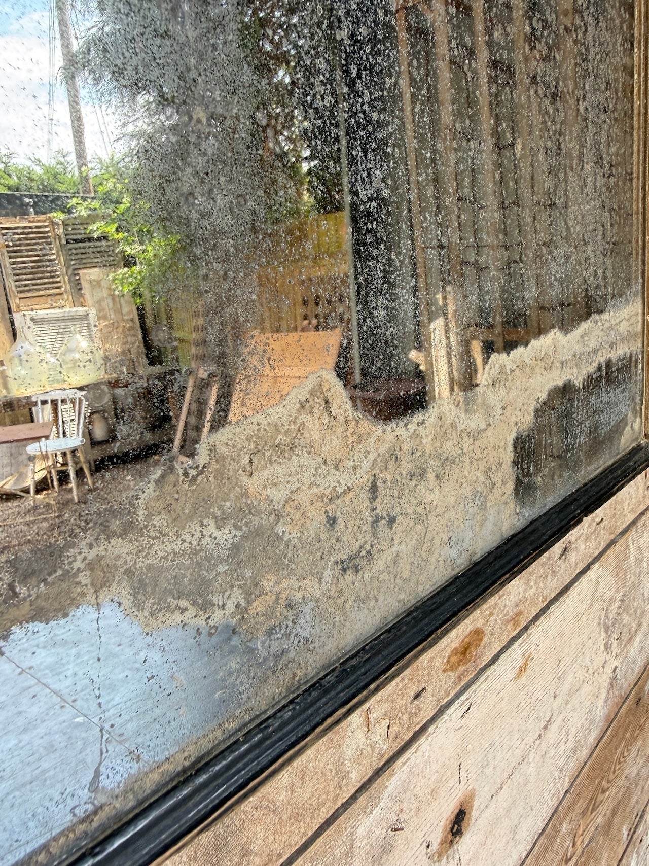 Foxed French Overmantle Mirror