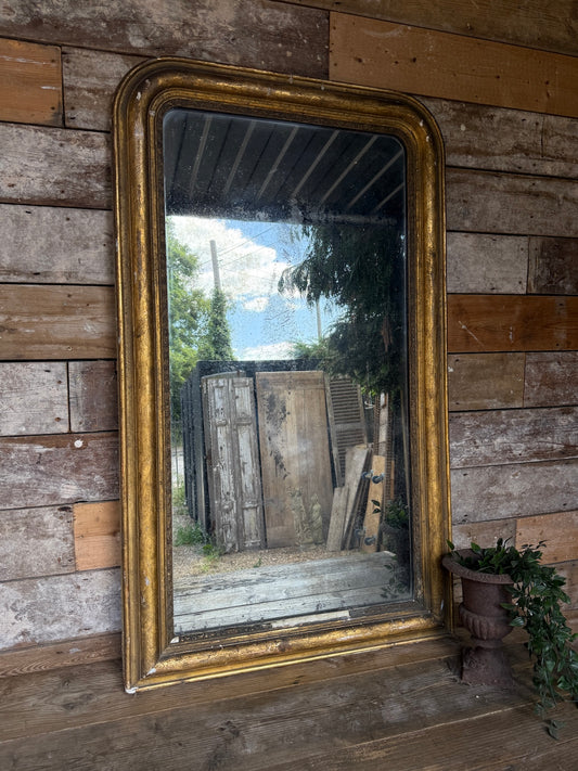 Beautifully foxed French gilt mirror
