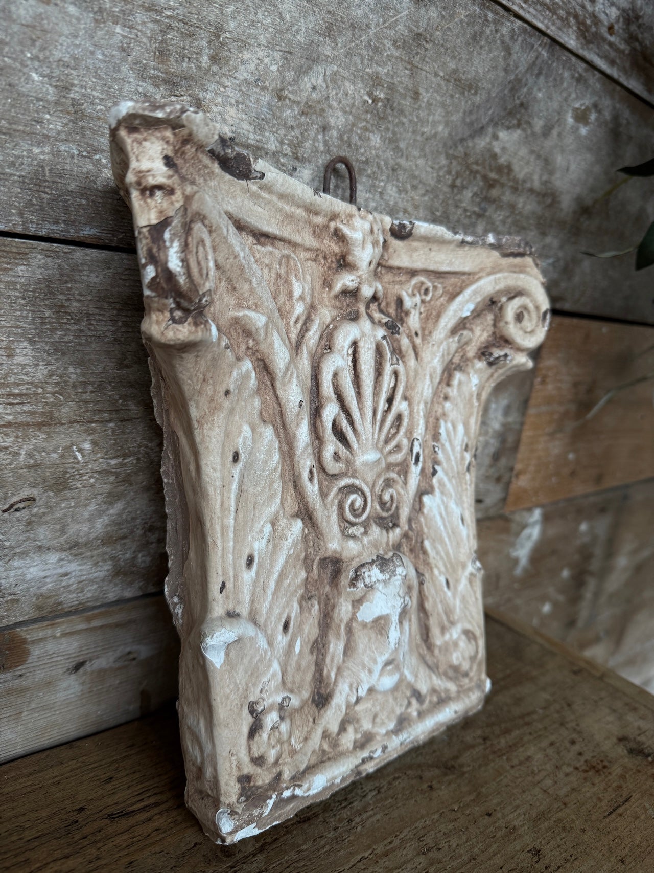 Vintage decorative plaster fragment
