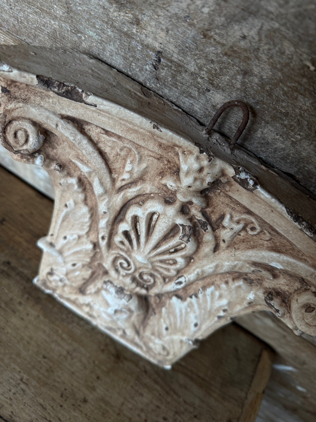 Vintage decorative plaster fragment