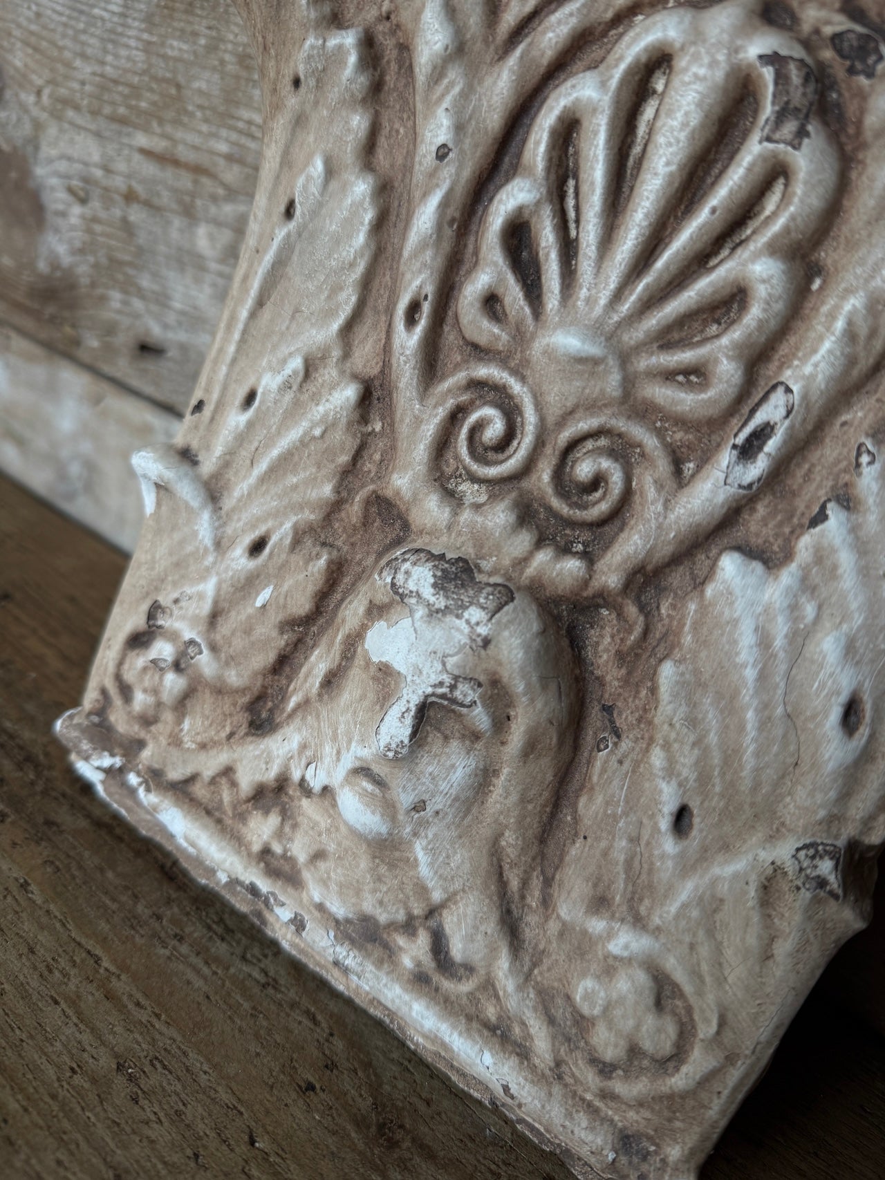 Vintage decorative plaster fragment