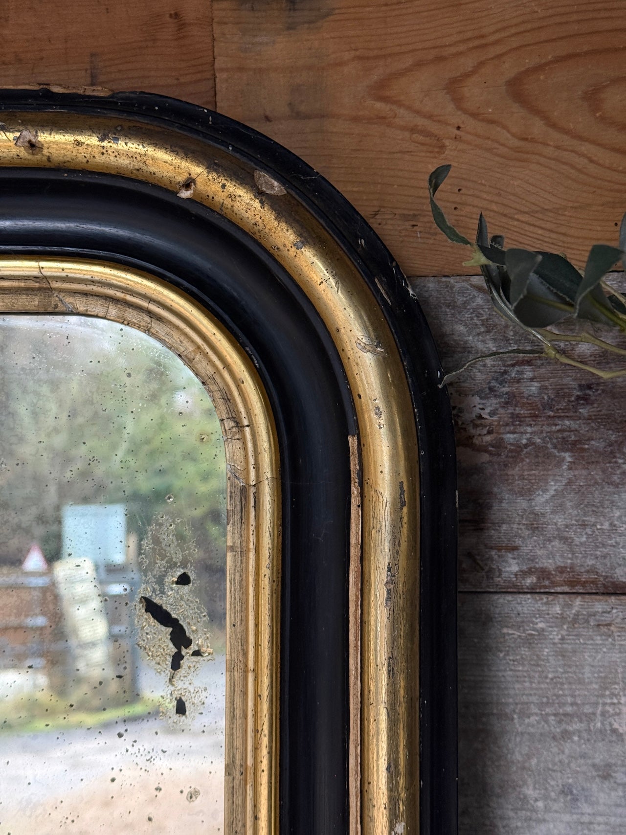 Fabulously foxed French Louis Philippe mirror