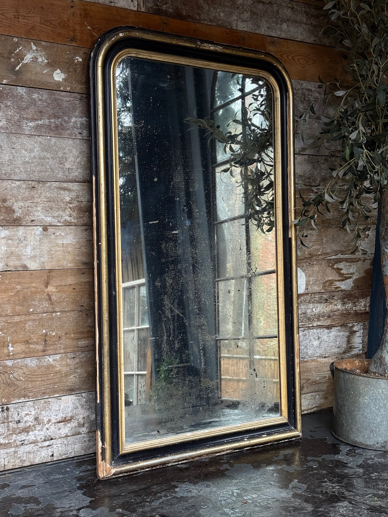 Fabulously foxed French Louis Philippe mirror