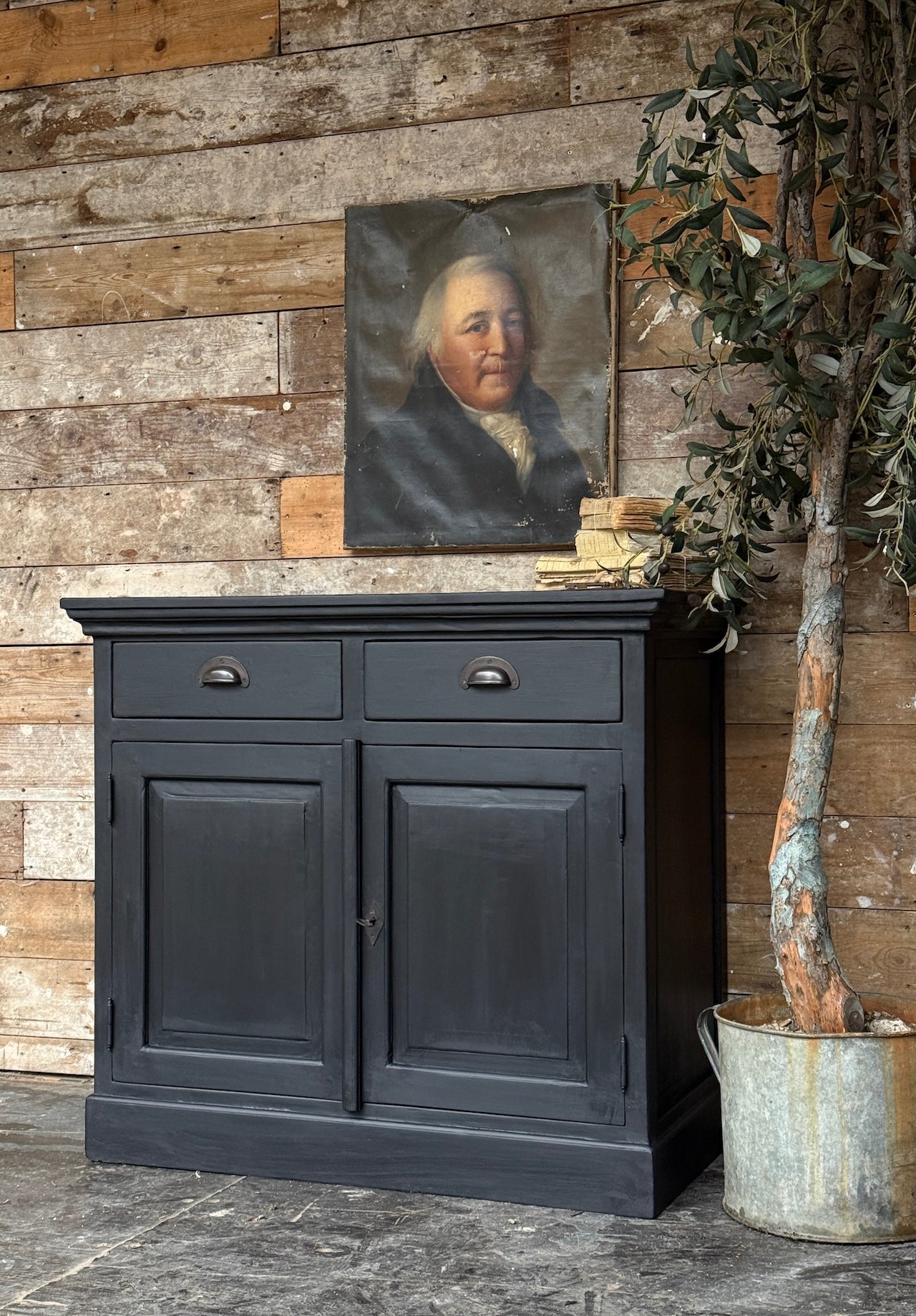 Handpainted old pine sideboard