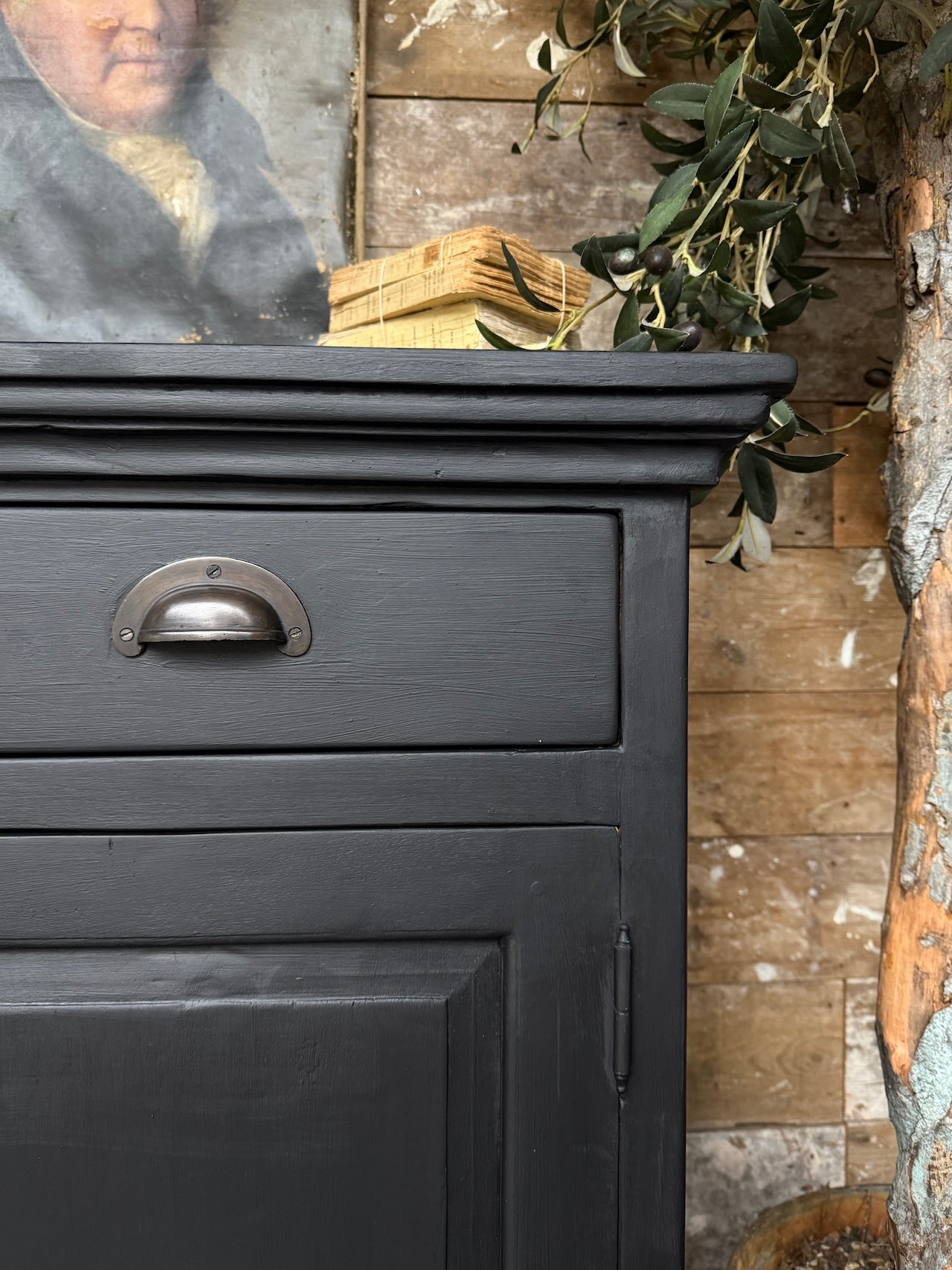 Handpainted old pine sideboard