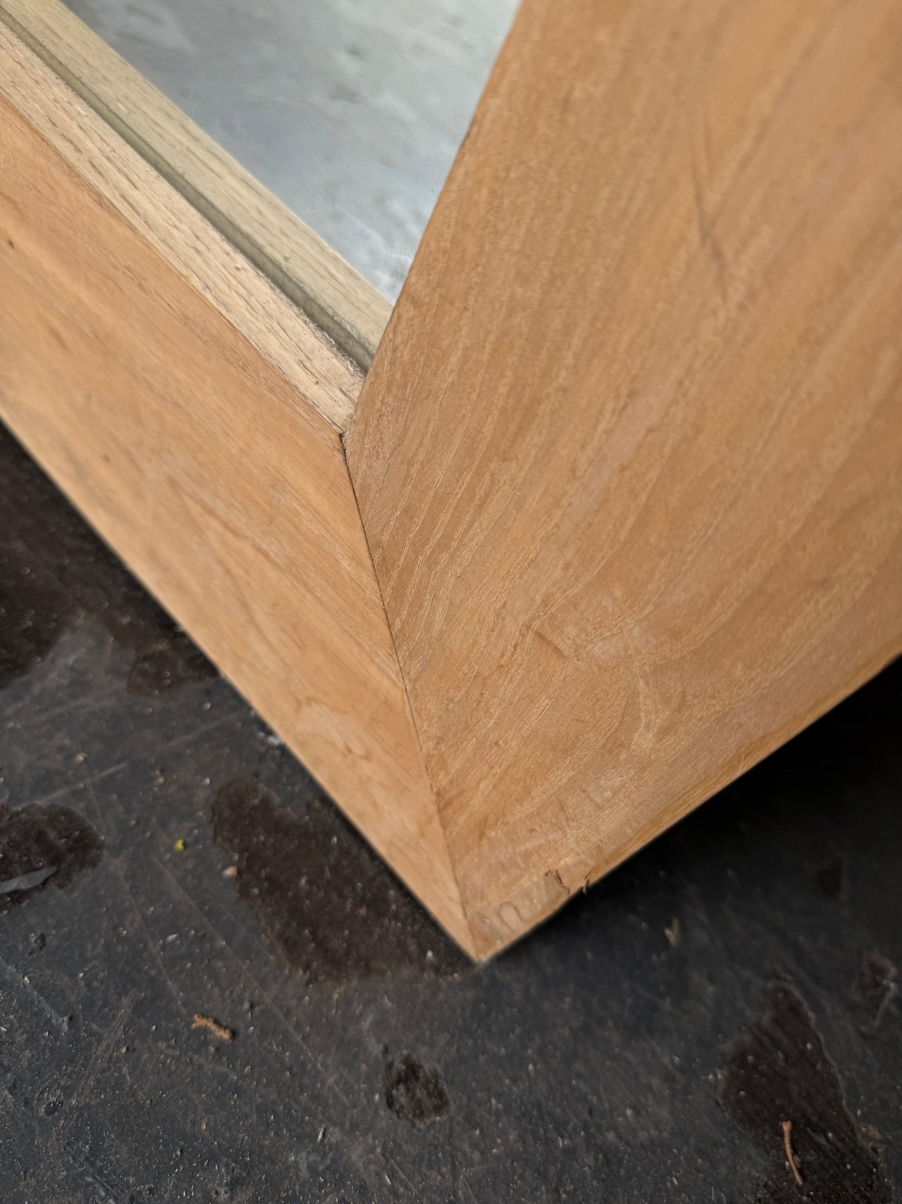 Huge Oak Leaner Mirror