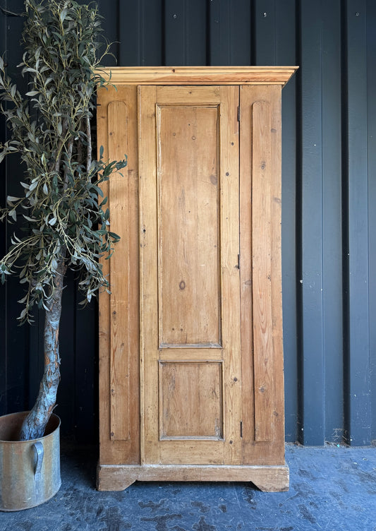 Vintage pine child's wardrobe / cloaks cupboard