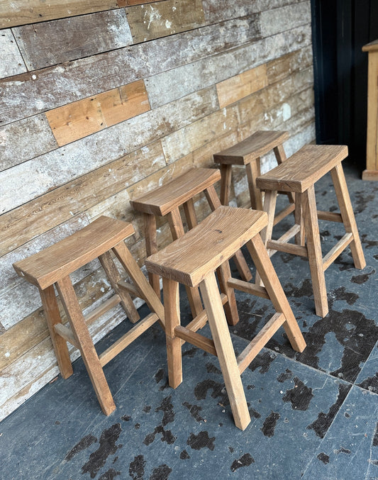 Rustic elm bar stools