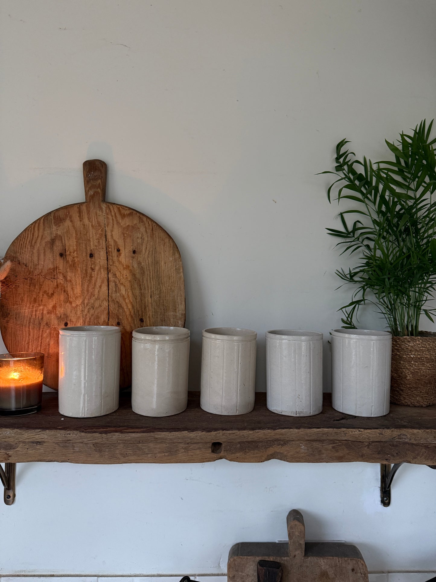 Large stoneware jam pots